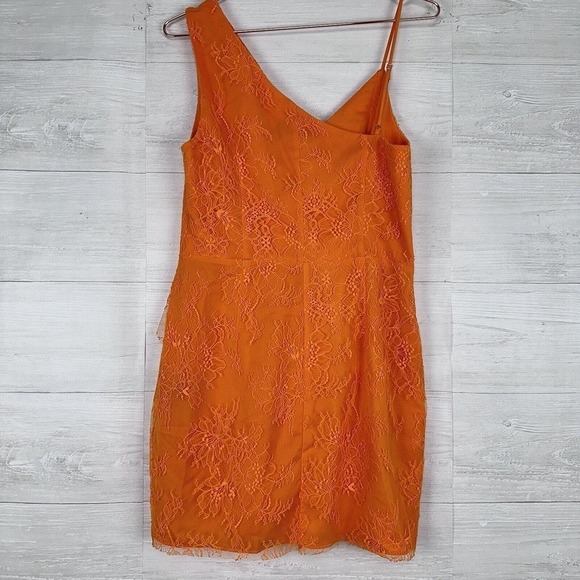 Michael Costello X Revolve Lace Mini Dress Women Size Large‎ Orange Sleeveless - Picture 6 of 14